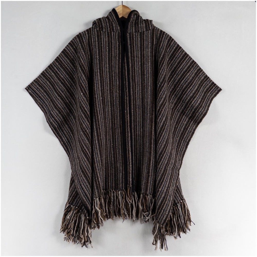 Alice Kagawa Parrott Handwoven Wool Poncho Cape Santa Fe Fiber Art Vintage MCM